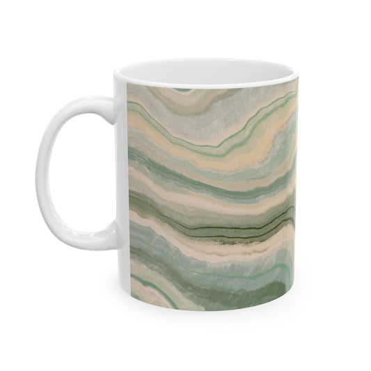 Marble Pattern Ceramic Mug - Elegant Coffee Cup for Home and Office