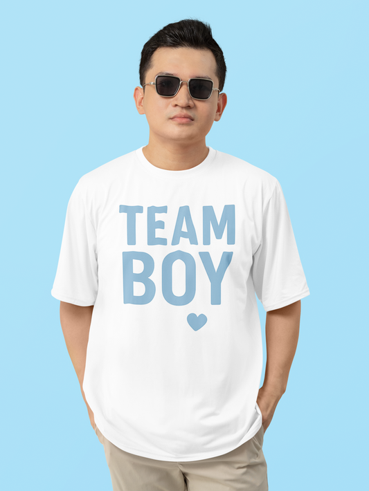 Team Boy Garment-Dyed T-Shirt for Baby Showers, Pregnancy Announcements, Gender Reveal Parties, Casual Wear, Unisex Tee