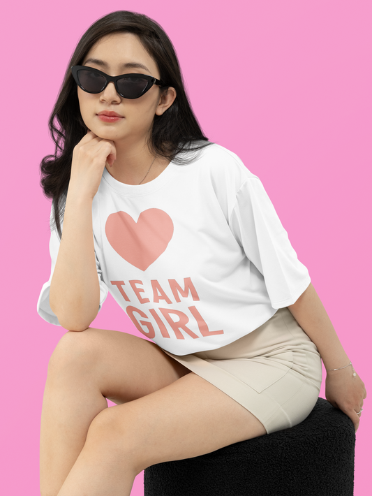 Heart Team Girl T-Shirt, Gift for Expecting Mothers, Baby Shower Outfit, Fun Family T-Shirt, Unisex Casual Wear