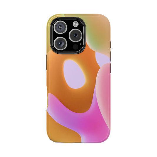 Funda resistente y colorida con diseño abstracto: protección elegante para el día a día.