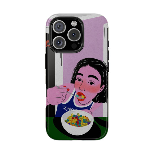 Unique Tough Phone Case with Artistic Breakfast Design - Perfect for Food Lovers