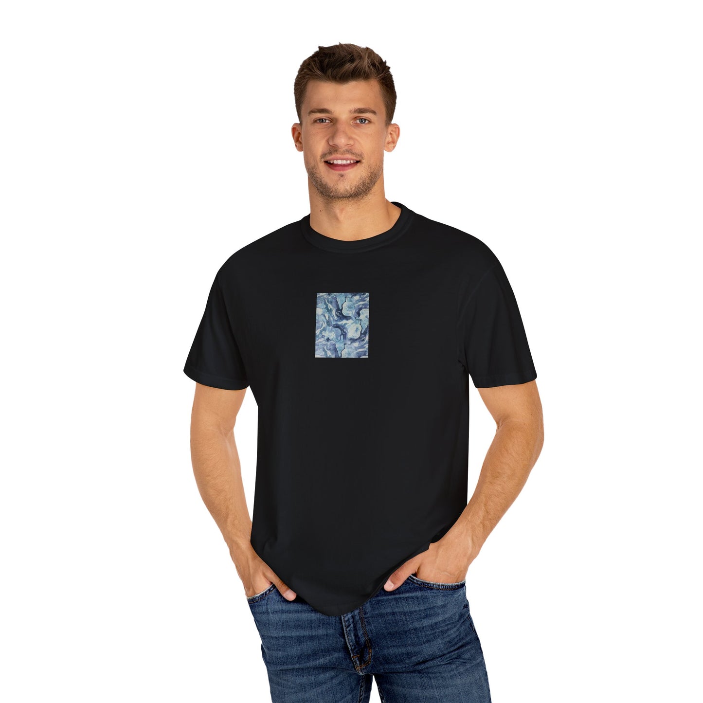 Camiseta unisex teñida en prenda - Diseño artístico