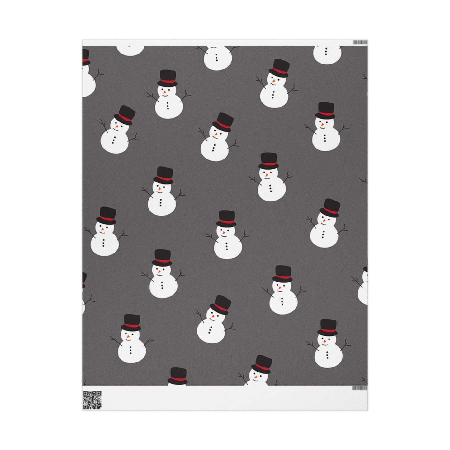 Snowman Pattern Wrapping Paper – Festive Grey Holiday Gift Wrap