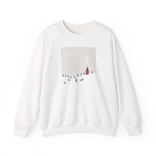 Winter Church Snow Scene Crewneck Sweatshirt