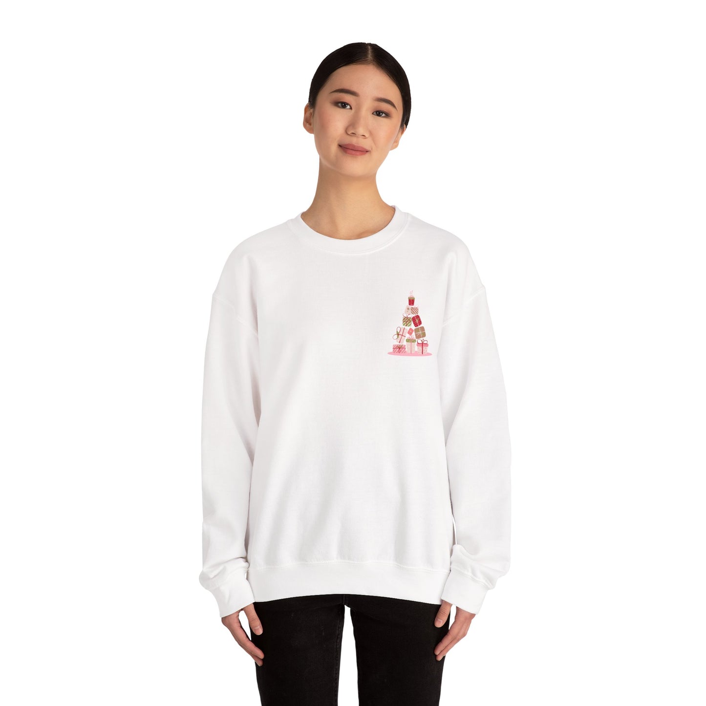 Christmas Tree Gift Stack Sweatshirt — Cute Holiday Gifts Design