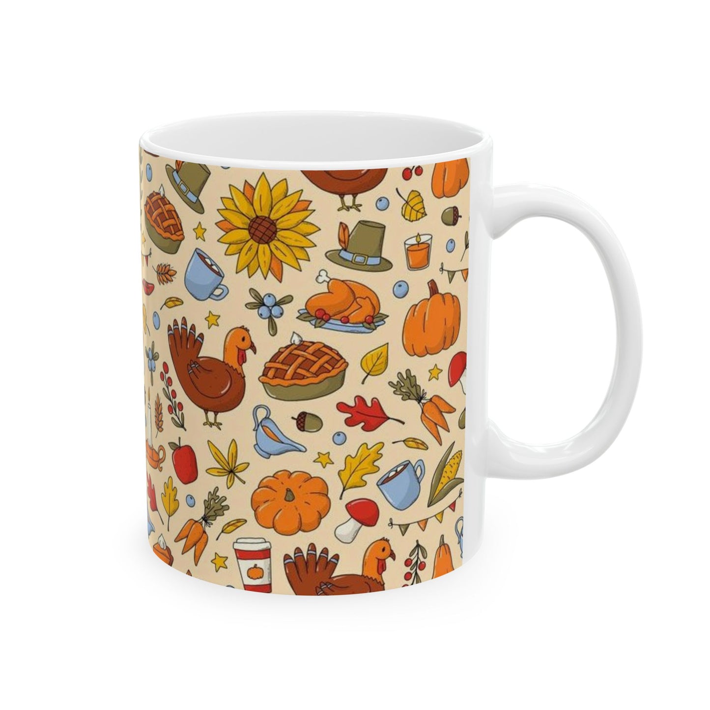 Autumn-Themed Ceramic Mug | Cozy Harvest Design for Fall