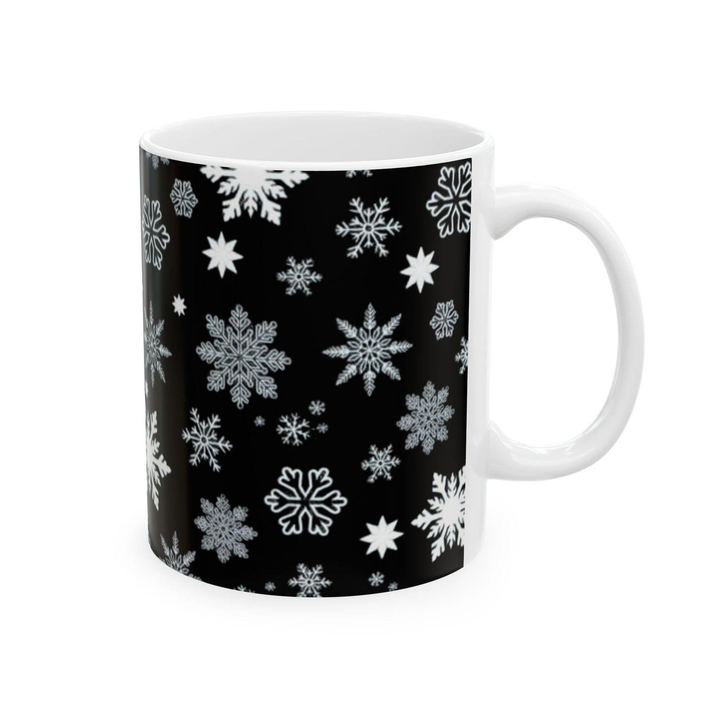 Snowflake Pattern Ceramic Mug - Perfect for Winter Cozy Moments