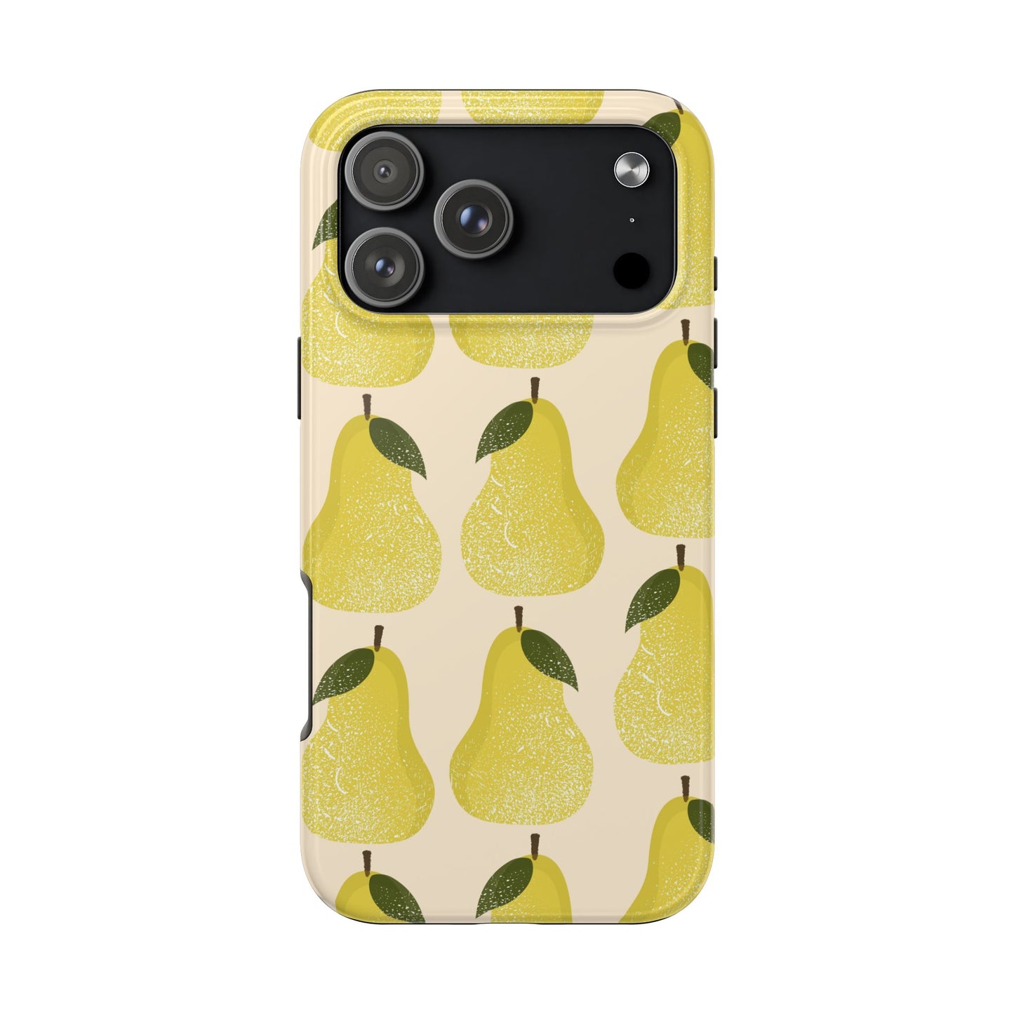 Chic Pear Phone Case, Tough Protection, Stylish Yellow Design, Perfect Gift for Apple Lovers, Summer Vibes, Unique Accessory