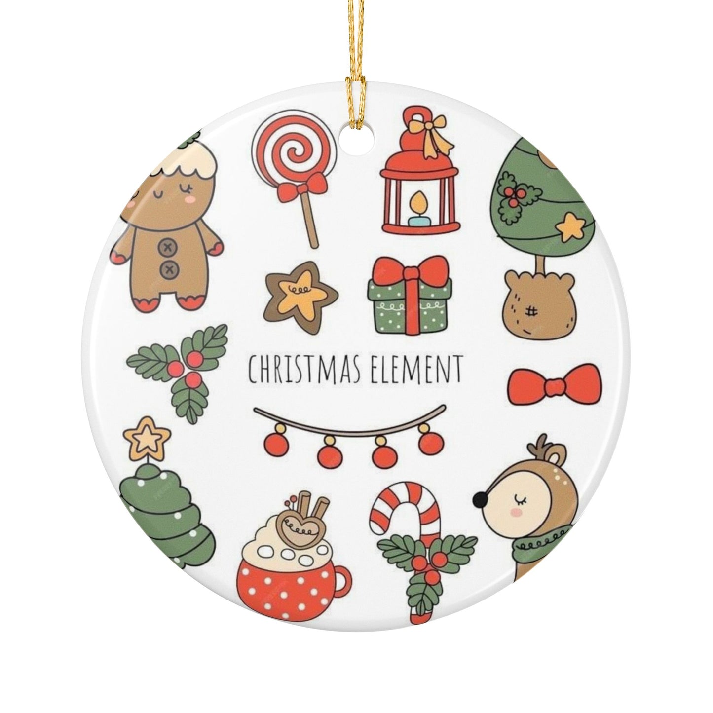 Ceramic Ornament — Cozy Winter Window Couple Holiday Decoration