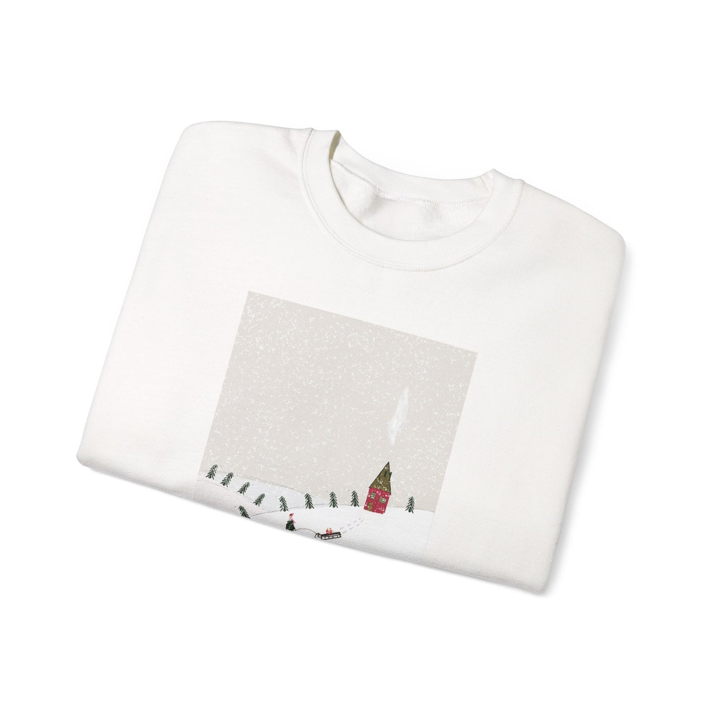 Winter Church Snow Scene Crewneck Sweatshirt