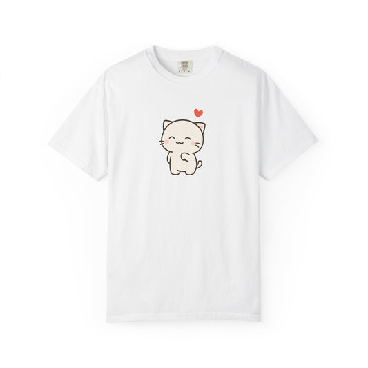 Cute Cat Love Unisex Garment-Dyed T-Shirt