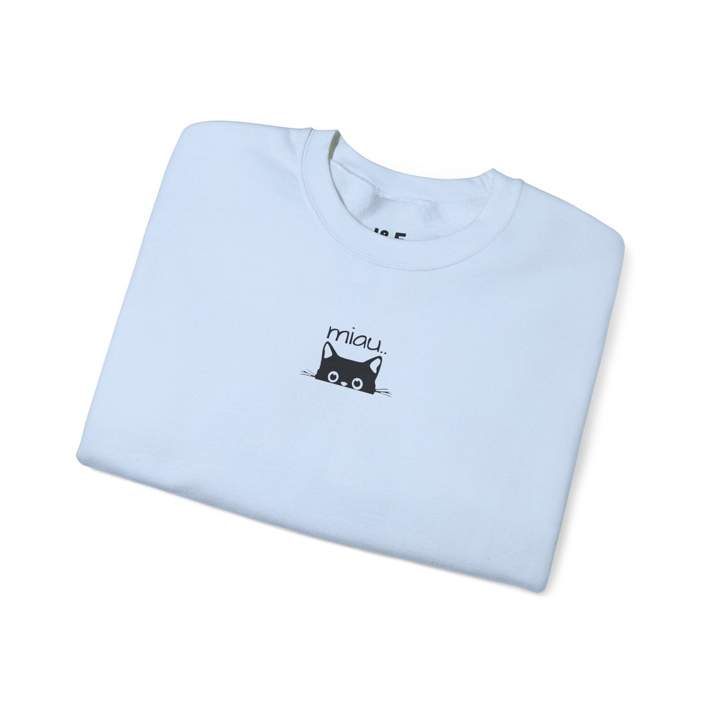 Sudadera unisex de cuello redondo con diseño de gato adorable: perfecta para los amantes de los gatos.