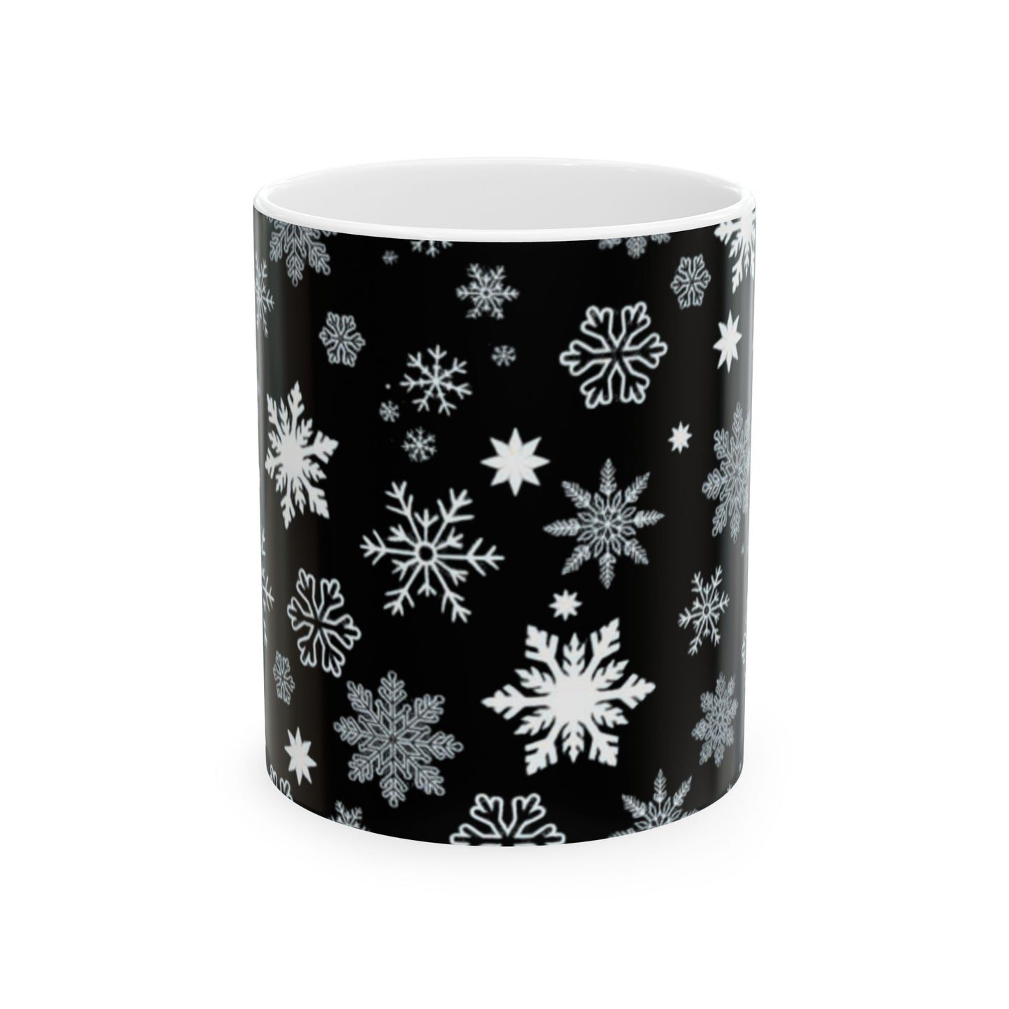 Snowflake Pattern Ceramic Mug - Perfect for Winter Cozy Moments