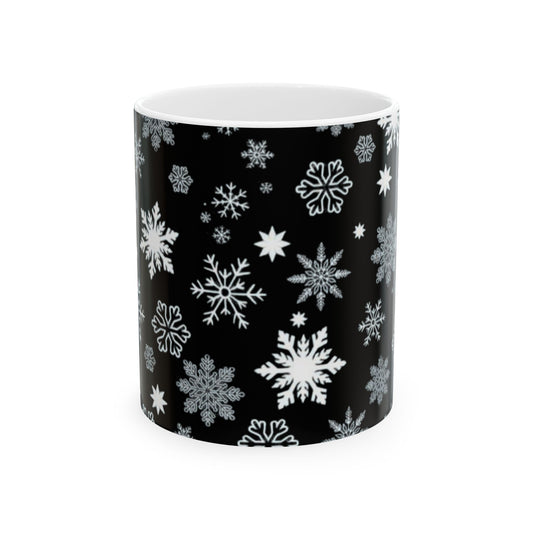 Snowflake Pattern Ceramic Mug - Perfect for Winter Cozy Moments