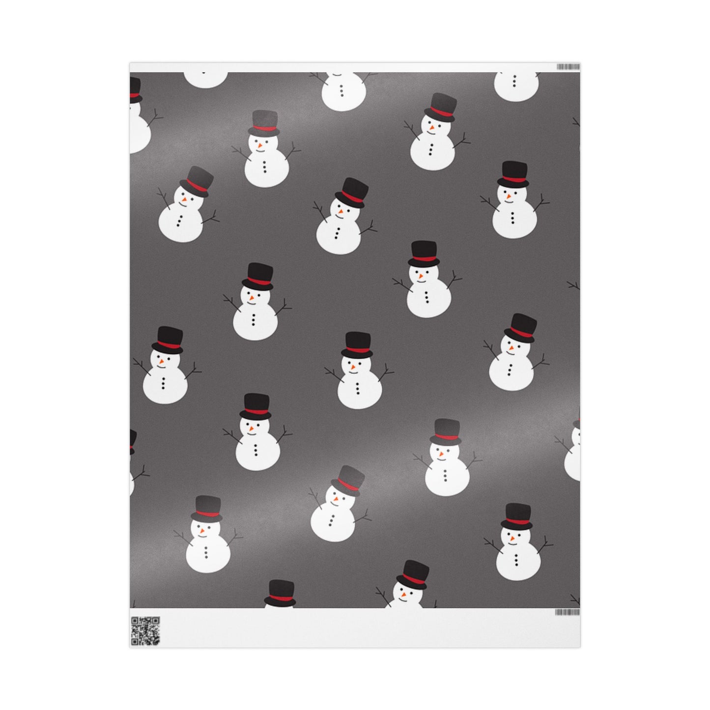 Snowman Pattern Wrapping Paper – Festive Grey Holiday Gift Wrap