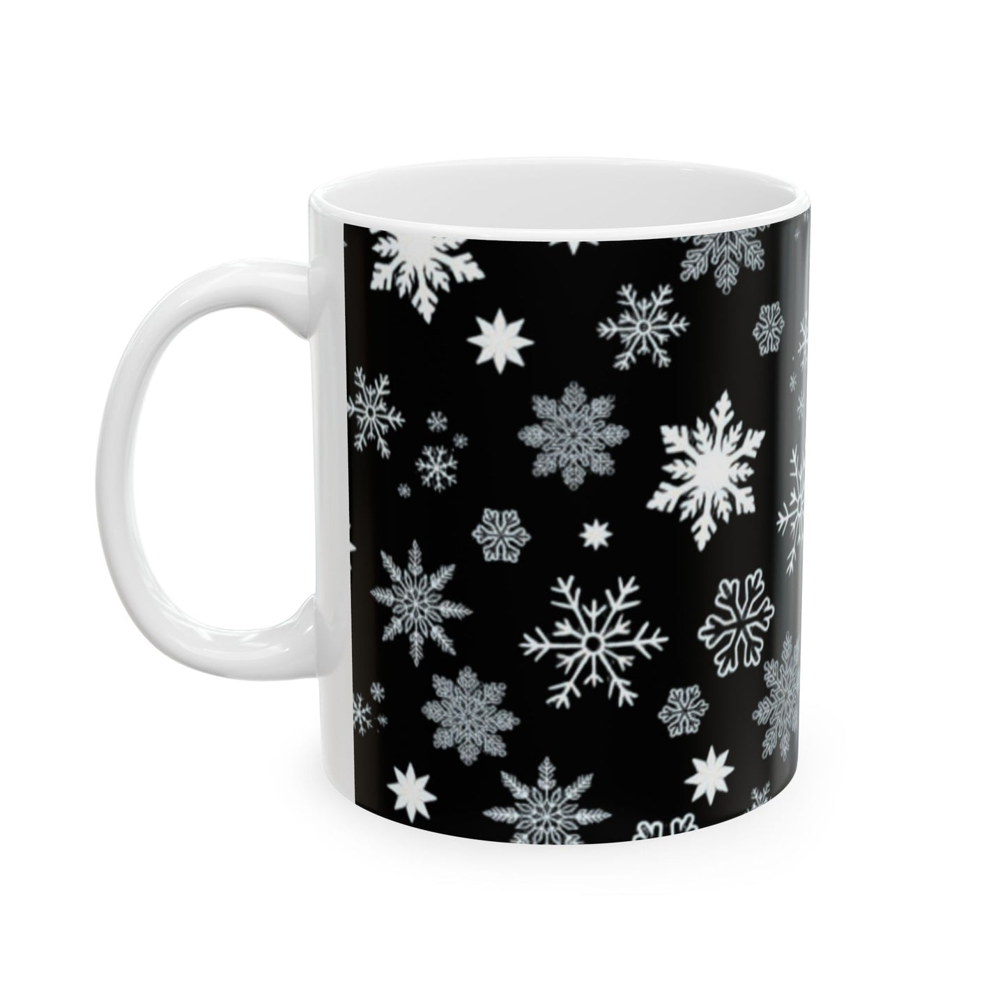 Snowflake Pattern Ceramic Mug - Perfect for Winter Cozy Moments