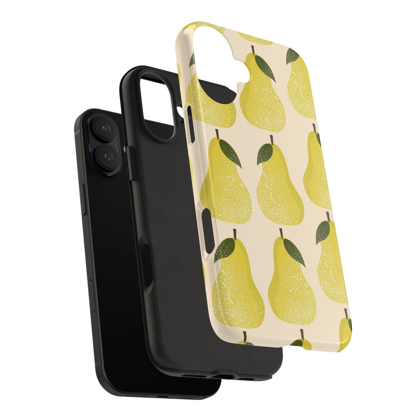 Chic Pear Phone Case, Tough Protection, Stylish Yellow Design, Perfect Gift for Apple Lovers, Summer Vibes, Unique Accessory