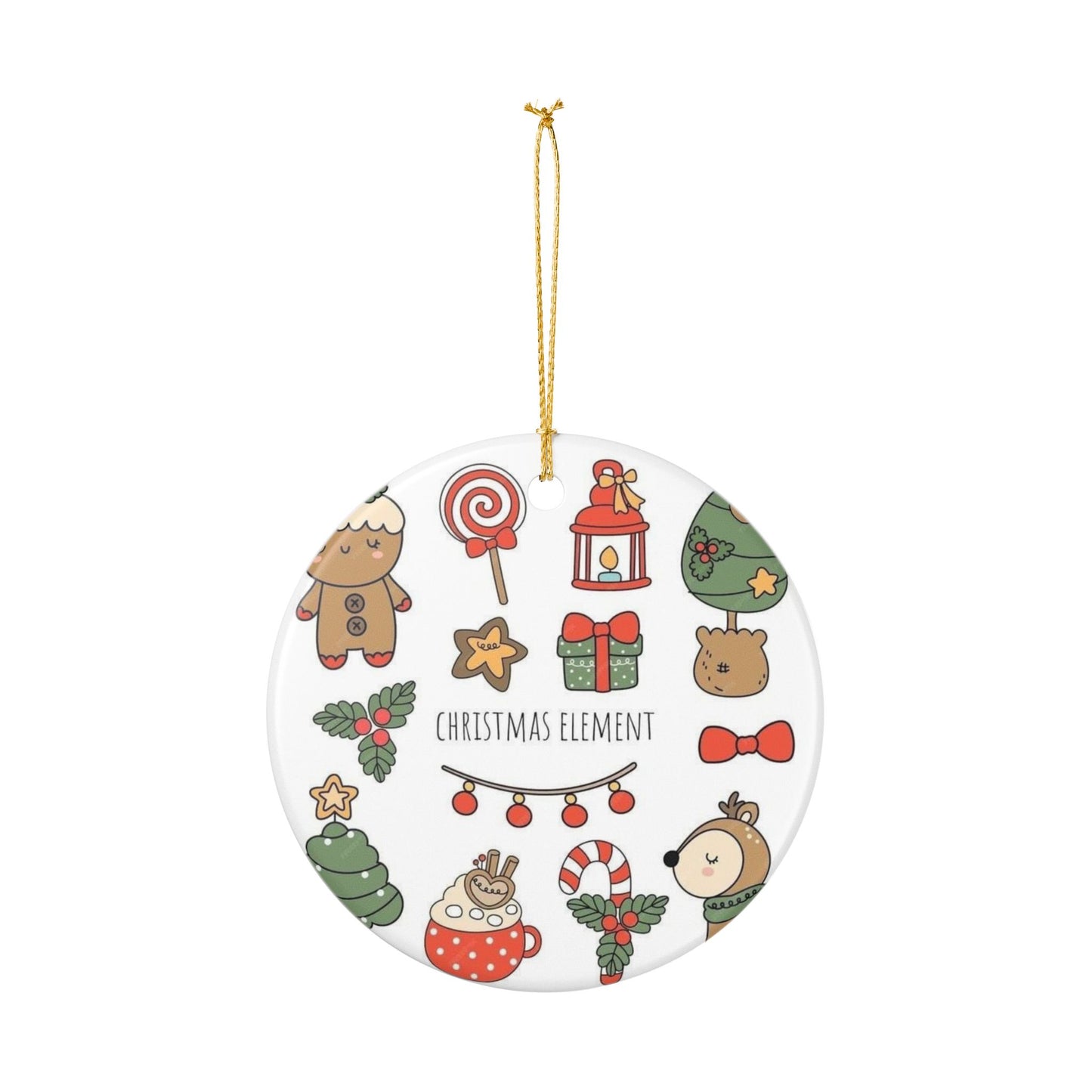 Ceramic Ornament — Cozy Winter Window Couple Holiday Decoration