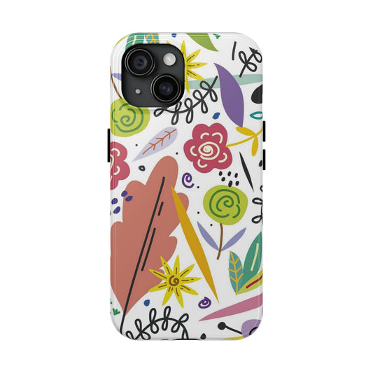 Vibrant Floral Tough Phone Case - Colorful Abstract Design for Nature Lovers