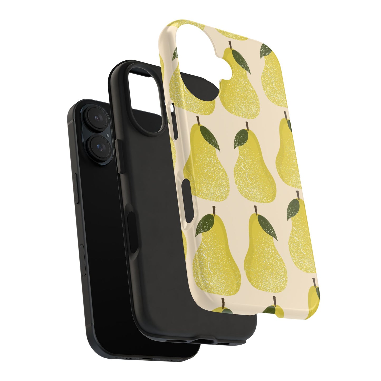 Chic Pear Phone Case, Tough Protection, Stylish Yellow Design, Perfect Gift for Apple Lovers, Summer Vibes, Unique Accessory