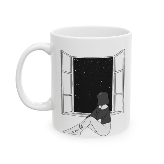 Starry Night Reflection Ceramic Mug - Cozy Coffee Cup for Dreamers
