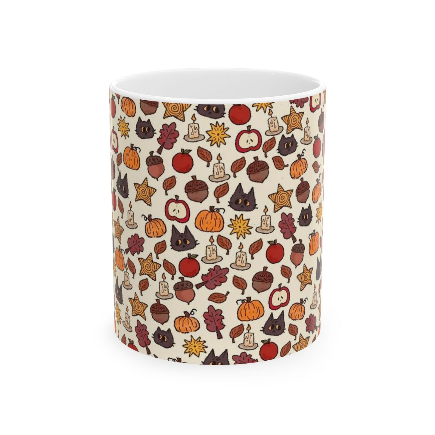 Fall Pumpkin Ceramic Mug, Autumn Coffee Cup