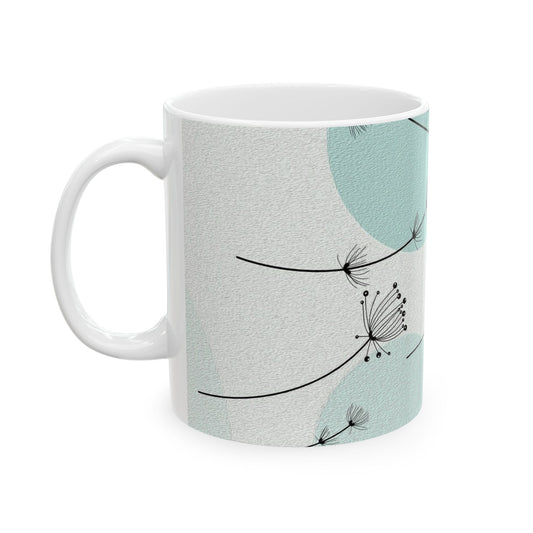 Stylish Botanical Ceramic Mug - 11oz & 15oz with Minimalist Design