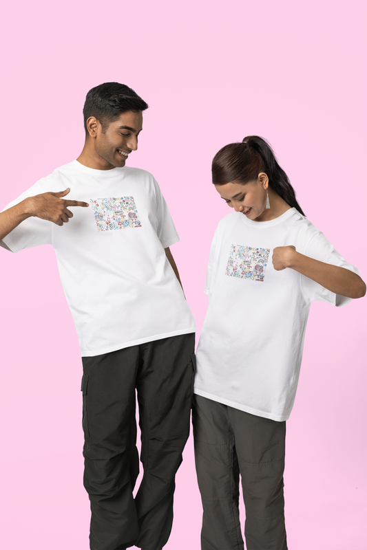 Colorful Illustrated Unisex T-Shirt